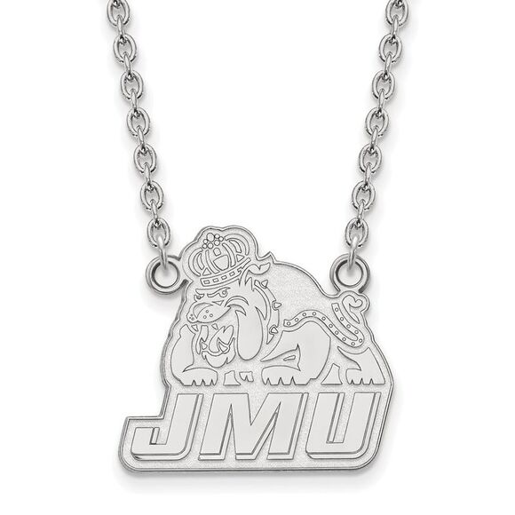 Sterling Silver James Madison U Large Logo Pendant Necklace